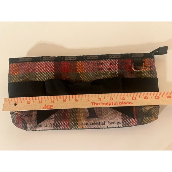 LeSportsac LAMB Gwen Stefani vintage Y2K plaid grunge grosgrain bow zip clutch - Picture 14 of 14